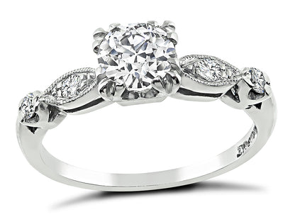 Vintage GIA Certified 0.71ct Diamond Engagement Ring