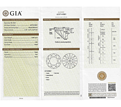 Estate GIA 0.88ct Center Diamond 3.50ct Diamond Cocktail Ring