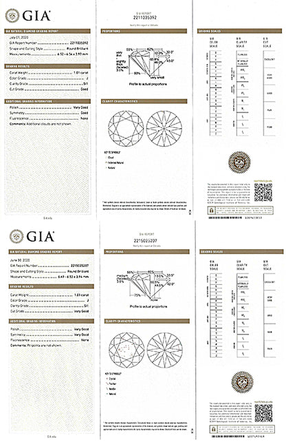Estate GIA Certified 1.01ct and 1.01ct Diamond Stud Earrings