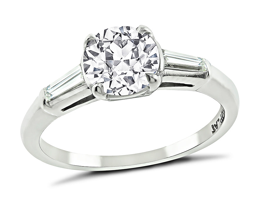 Estate GIA Certified 1.01ct Diamond Engagement Ring