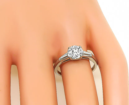 Estate GIA Certified 1.01ct Diamond Engagement Ring