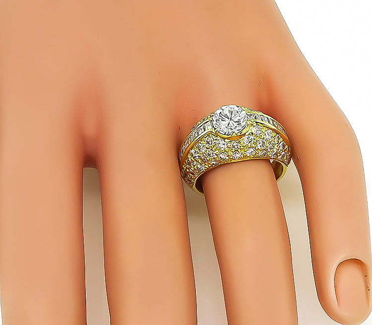 Estate GIA Certified 1.07ct Diamond Gold Engagement Ring