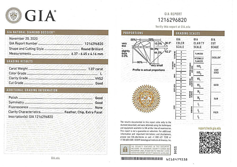 Estate GIA Certified 1.07ct Diamond Gold Engagement Ring