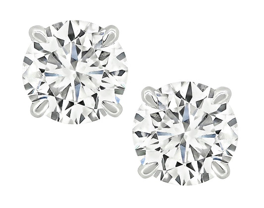Estate GIA Certified 1.18cttw Diamond Stud Earrings