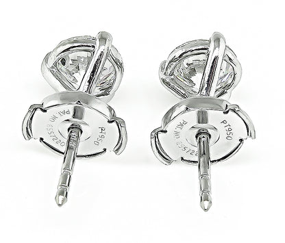 Estate GIA Certified 1.26cttw Diamond Stud Earrings