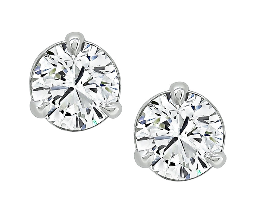 Estate GIA Certified 1.26cttw Diamond Stud Earrings