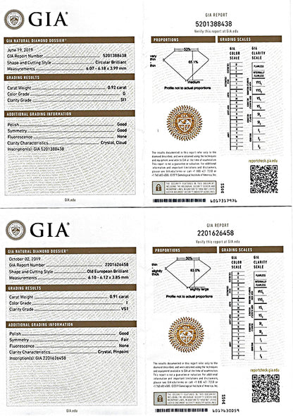 Vintage GIA Certified 1.83ct Diamond Earrings