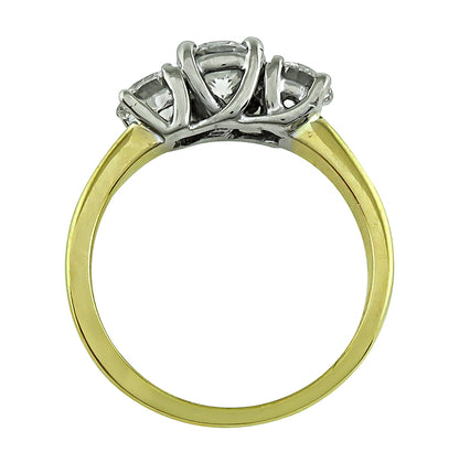 Estate GIA Certified 0.79ct Center Diamond 1.08ct Side Diamond Anniversary Ring