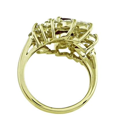 Estate GIA 1.67ct Burma Ruby 1.00ct Diamond Gold Ring
