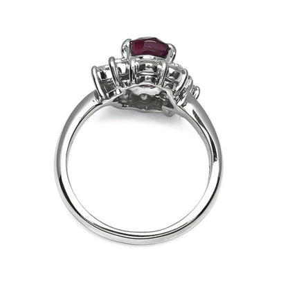 Estate GIA Certified 1.56ct No Heat Ruby 0.88ct Diamond Engagement Ring