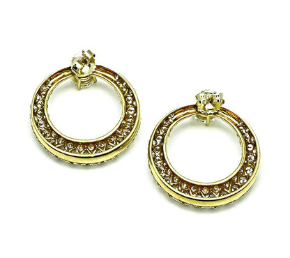 GIA 1.98cttw Center Diamond 7.00ct Side Diamond Gold Day and Night Earrings