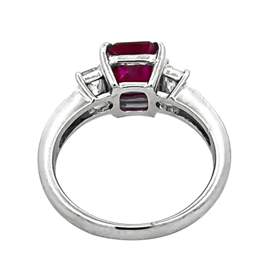 Estate GIA 1.32ct Burma Ruby 0.38ct Diamond Engagement Ring