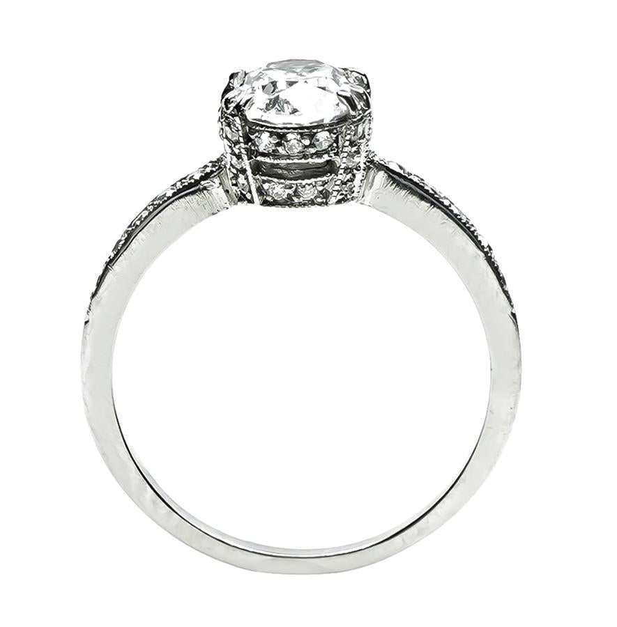 Estate GIA Certified 1.36ct Diamond Engagement Ring