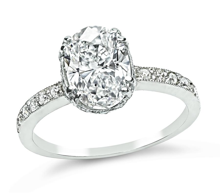 Estate GIA Certified 1.36ct Diamond Engagement Ring