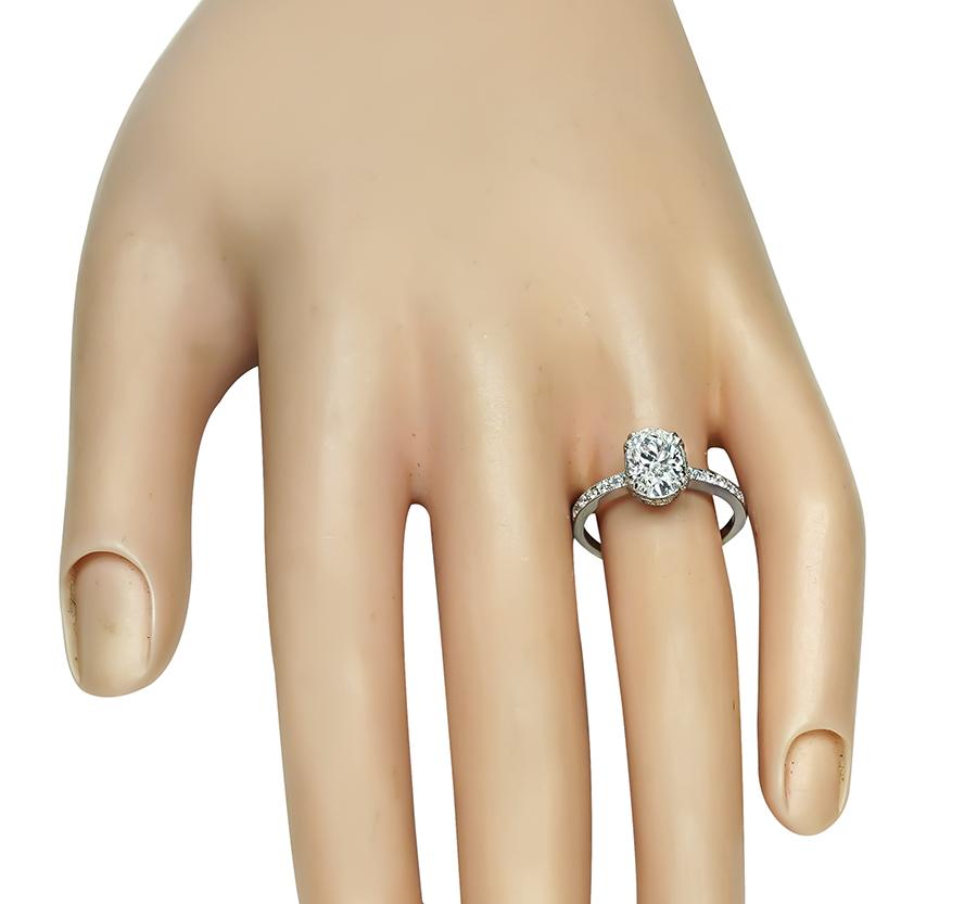 Estate GIA Certified 1.36ct Diamond Engagement Ring