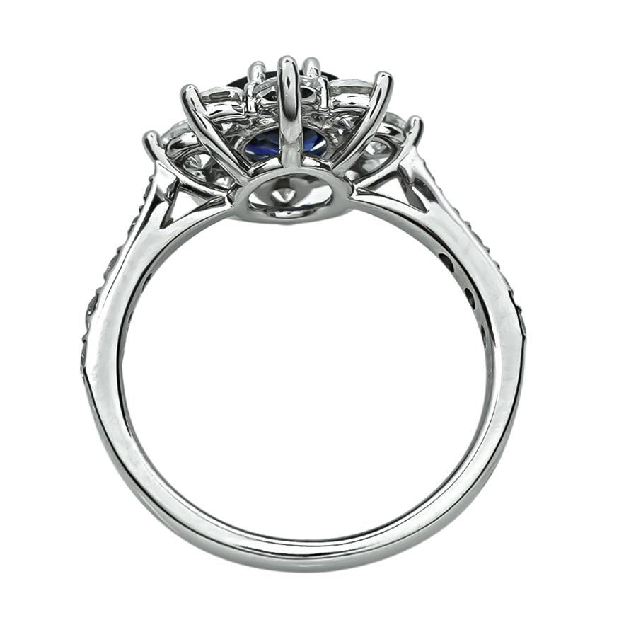 Estate 1.36ct Sapphire 1.30ct Diamond Ring