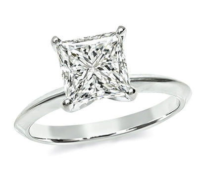 Estate GIA Certified 1.52ct Diamond Solitaire Engagement Ring