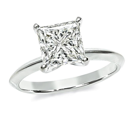 Estate GIA Certified 1.52ct Diamond Solitaire Engagement Ring