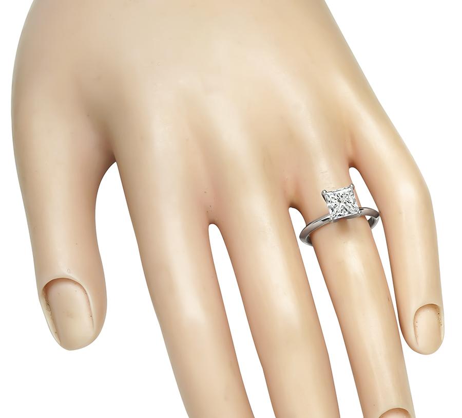Estate GIA Certified 1.52ct Diamond Solitaire Engagement Ring