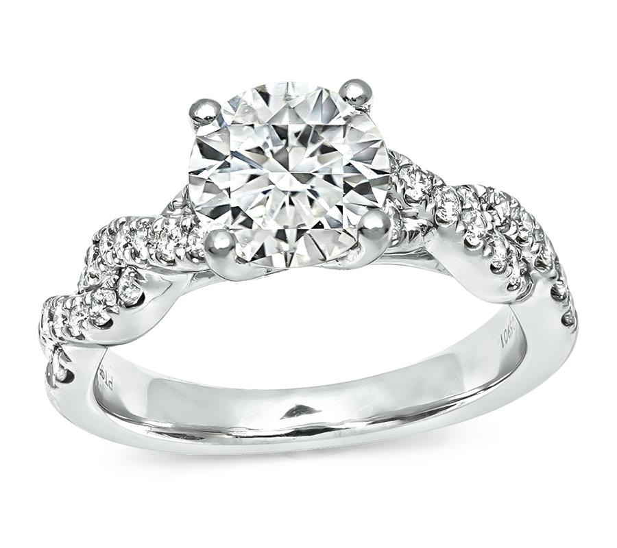 Estate GIA Certified 1.05ct Diamond Engagement Ring