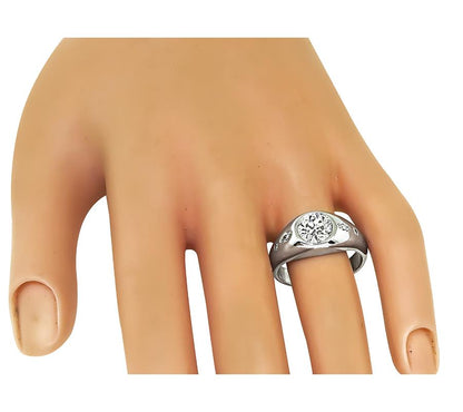 Estate GIA Certified 1.50ct Diamond 14k White Gold Ring