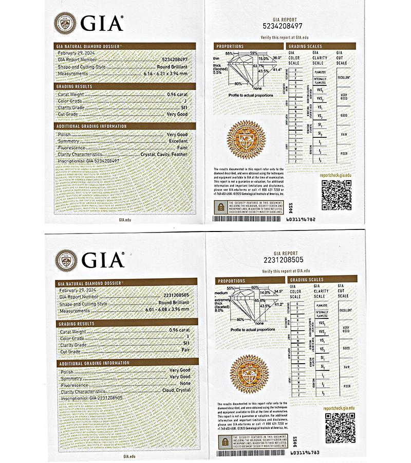 GIA Certified 1.92cttw Diamond Stud Earrings