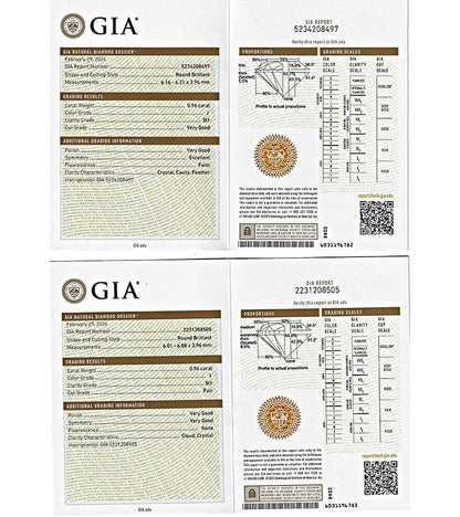 GIA Certified 1.92cttw Diamond Stud Earrings