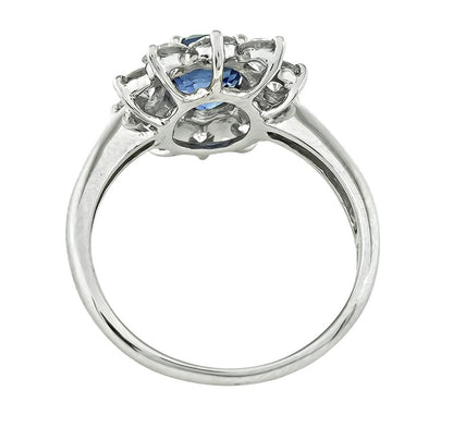 GIA Certified 1.39ct No Heat Burma Sapphire 1.00ct Diamond Engagement Ring