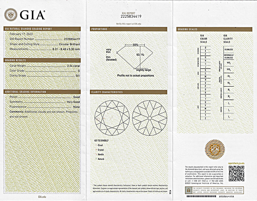 Estate GIA Certified 2.34ct Diamond Engagement Ring