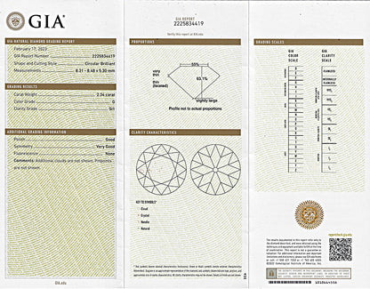 Estate GIA Certified 2.34ct Diamond Engagement Ring