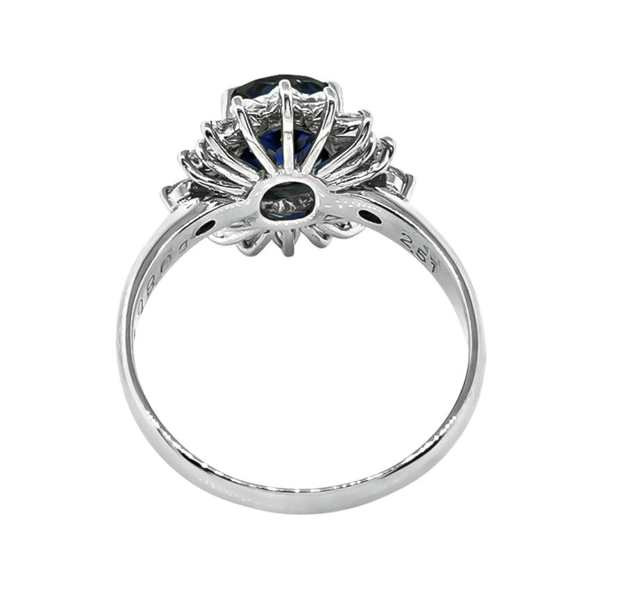 GIA Certified 2.51ct Sapphire 0.86ct Diamond Engagement Ring