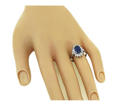 GIA Certified 2.51ct Sapphire 0.86ct Diamond Engagement Ring