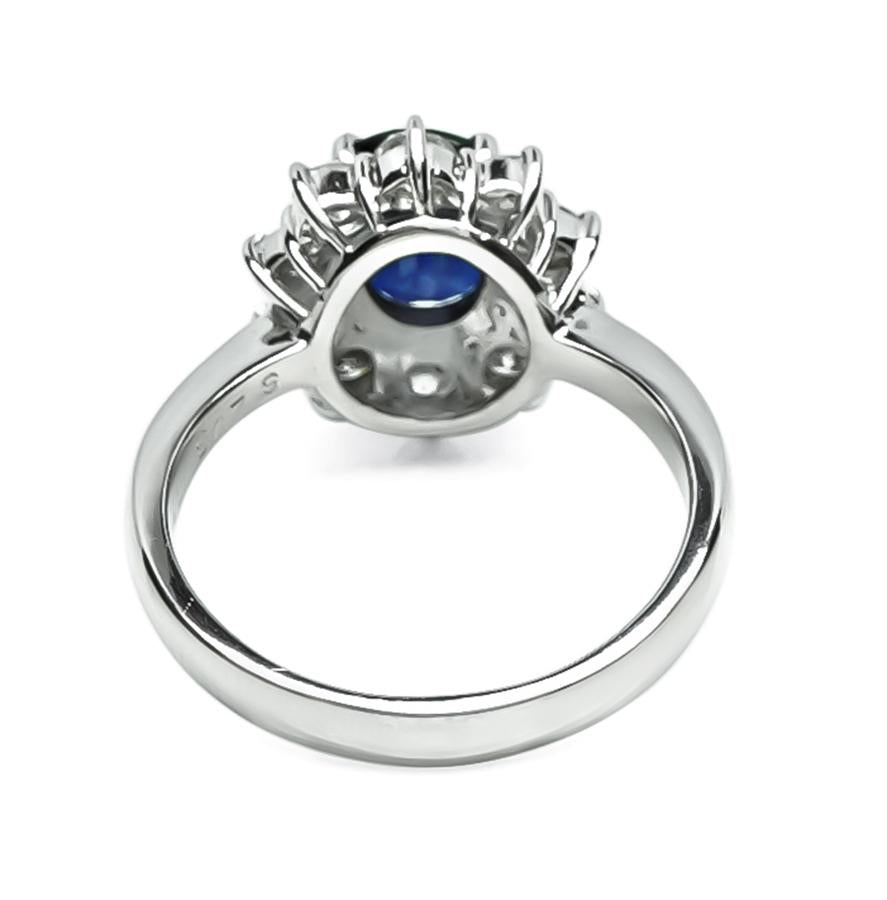 Estate GIA 2.03ct No Heat Sapphire 1.01ct Diamond Engagement Ring