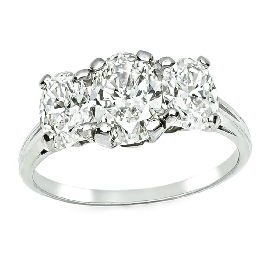 GIA 1.02ct Diamond 0.61ct and 0.57ct Side Diamond Anniversary Ring