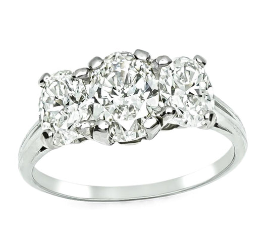 GIA 1.02ct Diamond 0.61ct and 0.57ct Side Diamond Anniversary Ring