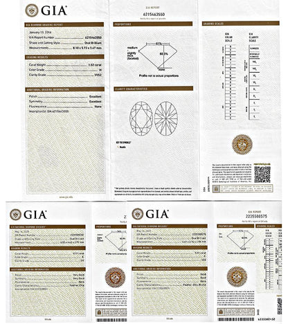 GIA 1.02ct Diamond 0.61ct and 0.57ct Side Diamond Anniversary Ring