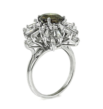 Estate GIA 2.03ct Natural Fancy Color Diamond 1.00ct Diamond 14k Gold Ring