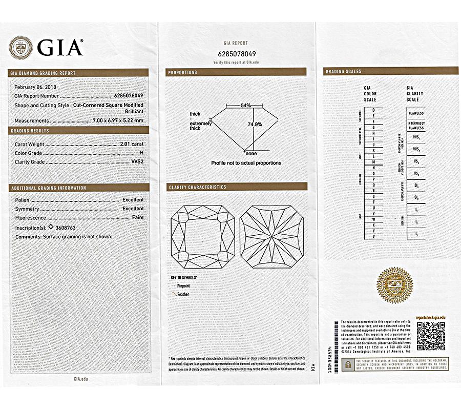 GIA Certified 2.01ct Diamond Engagement Ring