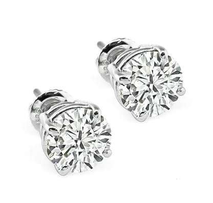 Estate GIA Certified 3.03cttw Diamond Stud Earrings