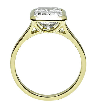 GIA Certified 3.01ct Emerald Cut Diamond 18k Gold Engagement Ring