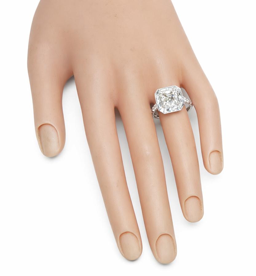 Estate GIA Certified 3.01ct Asscher Cut Diamond Platinum Engagement Ring