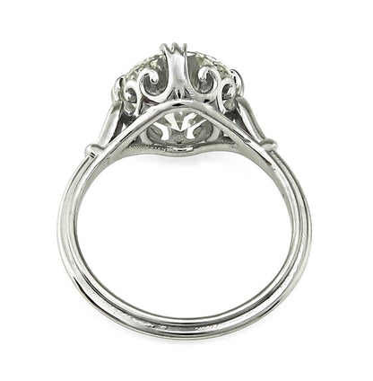 Estate GIA Certified 3.03ct Diamond Platinum Solitaire Engagement Ring