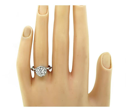 Estate GIA Certified 3.02ct Round Cut Diamond Engagement Ring