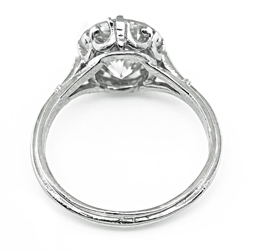 Estate GIA Certified 3.02ct Round Cut Diamond Engagement Ring