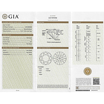 Estate GIA Certified 3.02ct Round Cut Diamond Engagement Ring