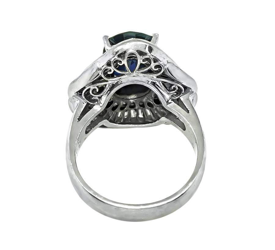 GIA Certified 4.11ct Sapphire 1.23ct Diamond Ring