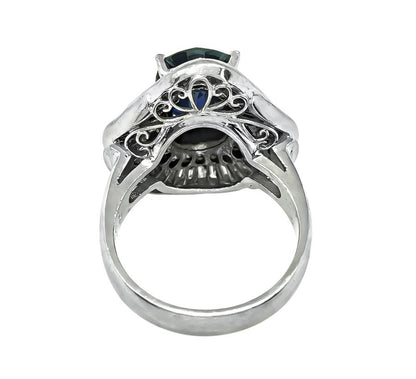 GIA Certified 4.11ct Sapphire 1.23ct Diamond Ring