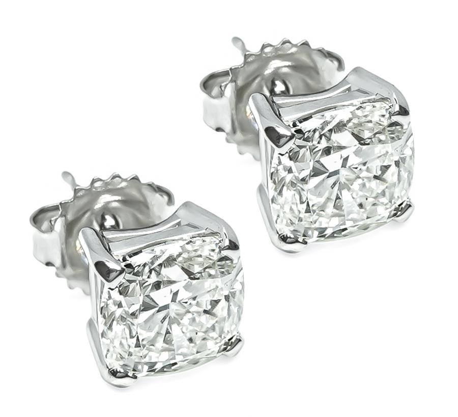 Estate GIA Certified 4.04cttw Diamond Stud Earrings