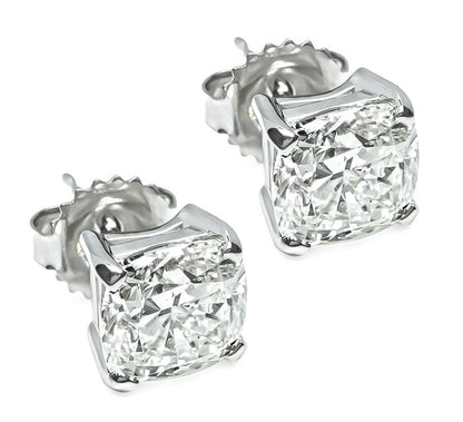 Estate GIA Certified 4.04cttw Diamond Stud Earrings