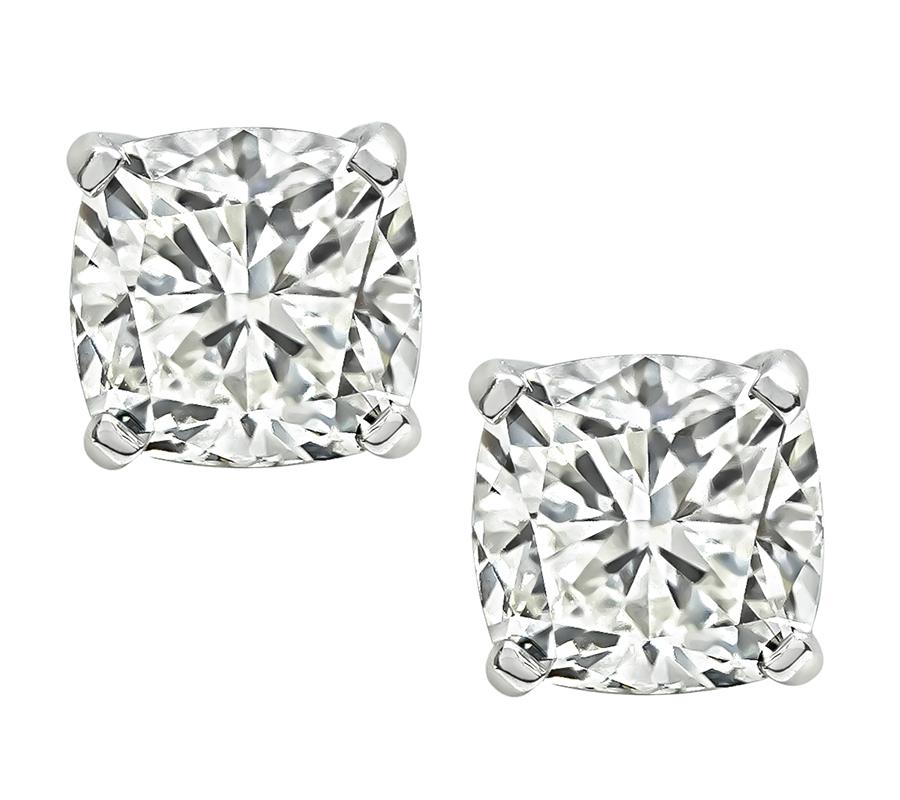 Estate GIA Certified 4.04cttw Diamond Stud Earrings
